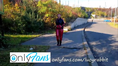 Who will join to me on my walk in spandex sweatsuit?